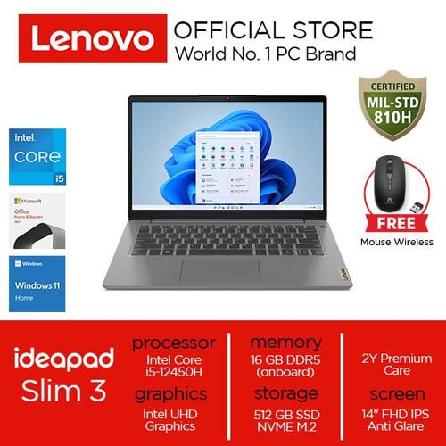 Lenovo IdeaPad Slim 3 14IAH8 i5-12450H 16GB 512GB W11 0HS