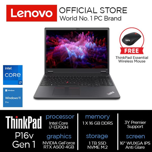 Lenovo ThinkPad P16v Gen 1 (Intel) Core i7-13700H 16G 1T RTX A500 4GB