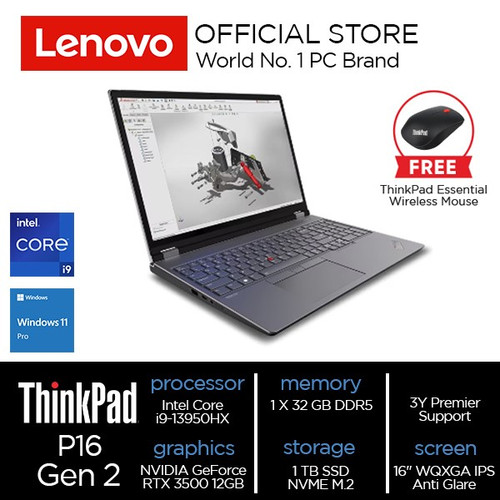 Lenovo ThinkPad P16 Gen 2 Core i9-13950HX 32GB 1TB RTX 3500 12G W11Pro