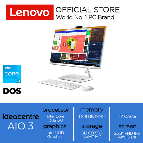 Lenovo IdeaCentre AIO 3 24IAP7 Core i3-1215U 8GB 512GB DOS