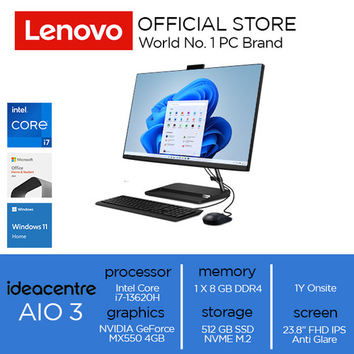 Lenovo IdeaCentre AIO 3 24IAP7 Core i7-13620H 8GB 512GB MX550 W11 OHS