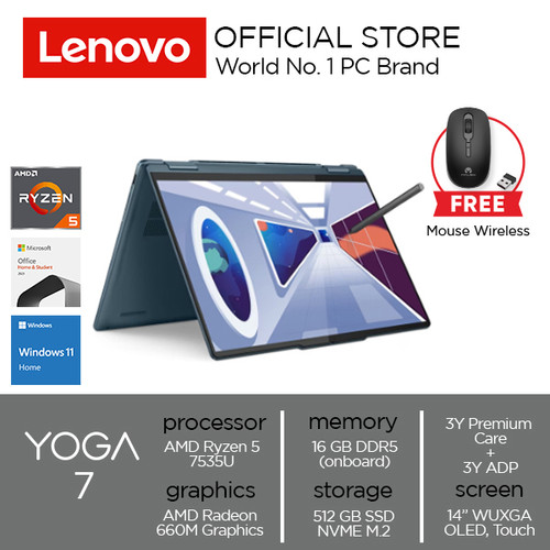 Lenovo Yoga 7 14ARP8 Ryzen 5 7535U 16GB 512GB W11 OHS