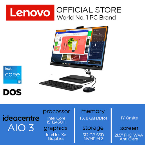 Lenovo IdeaCentre AIO 3 22IAP7 Core i5-12450H 8GB 512GB DOS