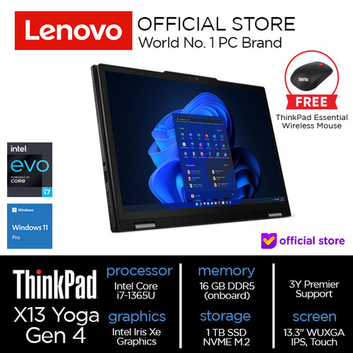 Lenovo ThinkPad X13 Yoga Gen 4 Core i7-1365U 16GB 1TB W11Pro