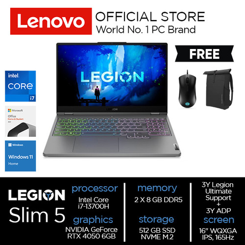 Lenovo Legion Slim 5 16IRH8 Core i7-13700H 16GB 512GB RTX 4050 6GB W11