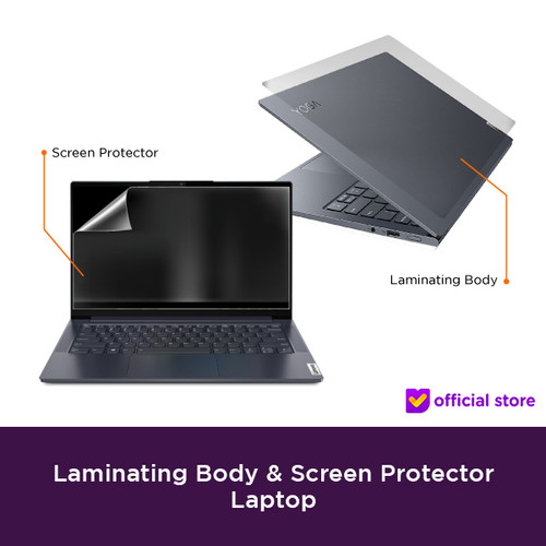 laminating body dan screen protector Yoga book 9