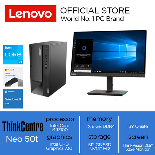 Lenovo ThinkCentre neo 50t Gen 4 Core i3-13100 8GB 512GB W11 Pro