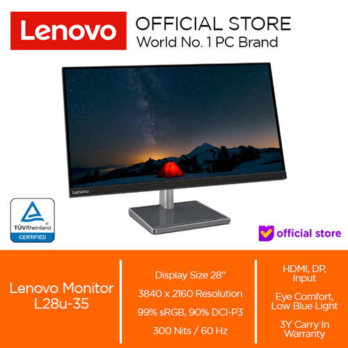 Lenovo Monitor L28u-35 28" IPS 60 Hz