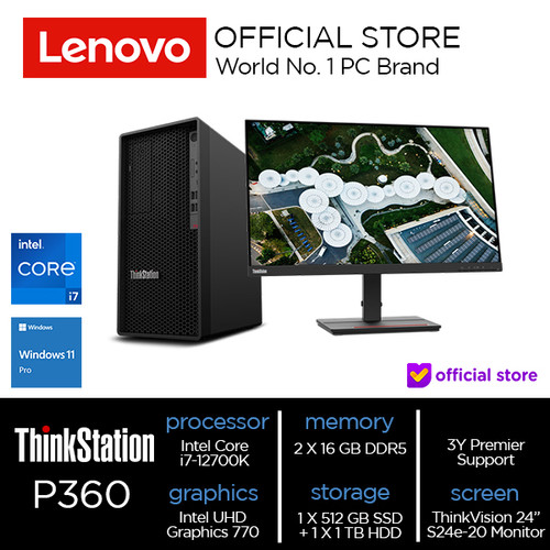 Lenovo ThinkStation P360 Tower Core i7-12700K 32GB 512SSD 1THDD W11Pro