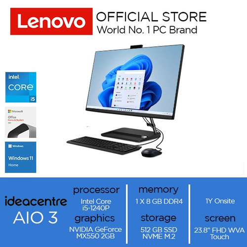 Lenovo IdeaCentre AIO 3 24IAP7 Core i5-1240P 8GB 512GB MX550 Touch