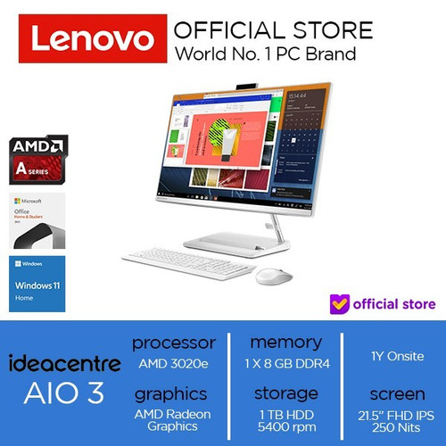 Lenovo IdeaCentre AIO 3 AMD 3020e 8 GB 1T HDD