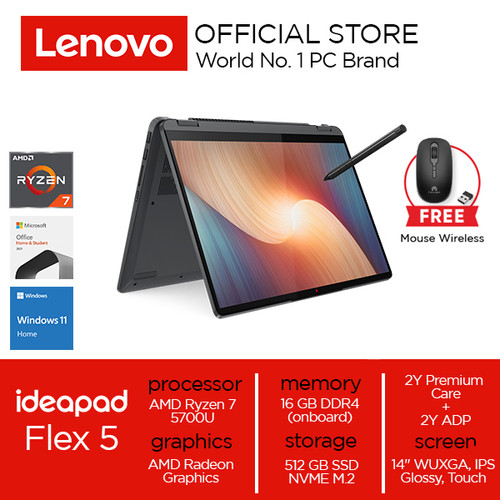 Lenovo IdeaPad Flex 5 Ryzen 7 5700U 16 GB 512SSD W11 OHS