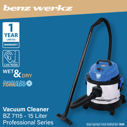 Vacuum Cleaner 15L Mesin Vakum Sedot Debu Wet & Dry BZ 7115 Benz Werkz