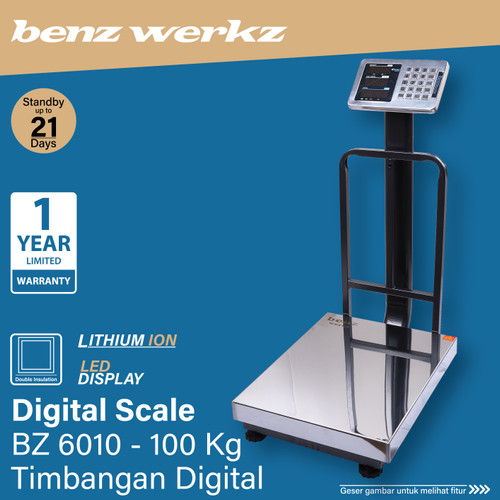 Timbangan Digital / Timbangan Duduk Expedisi Laundry 100 Kg Benz Werkz