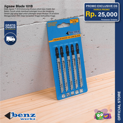 5 Pcs Mata Gergaji Kayu Jigsaw Blade 101B HCS Wood Benz Werkz