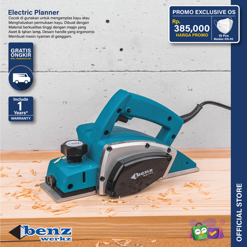 Mesin Ketam Serut Kayu Listrik / Electric Wood Planer by BENZ WERKZ