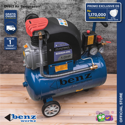 Mesin Kompresor Direct 24L 1 HP / Direct Air Compressor Benz Werkz