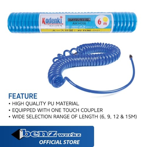 Selang Kompresor PU / Selang Angin / Spiral Recoil Hose Kodenki