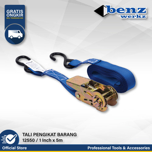 Ratchet Straps 1 inch 5 Meter / Tali Pengikat Barang Benz Werkz