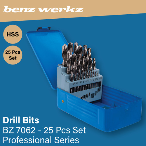 Mata Bor HSS Set 25 Pcs / Mata Bor Besi / Drill Bits Set Benz Werkz