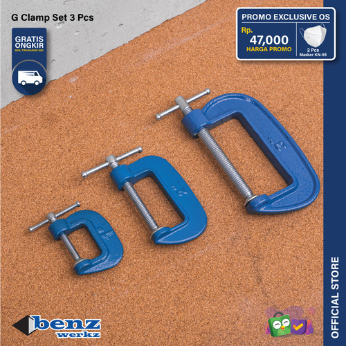 Catok C SET 1, 2, 3" / Klem Penjepit C / Clamp G by BENZ WERKZ