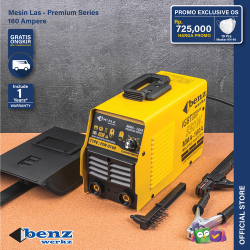 Mesin Las MMA 160A / Trafo Las / Inverter Premium Series Benz Werkz