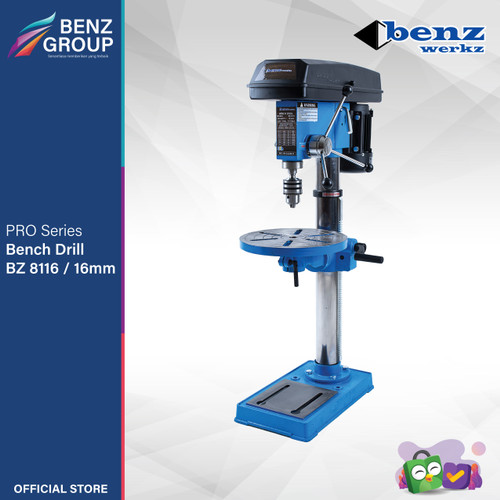 Mesin Bor Duduk Besi Kayu 16 mm / Bench Drill Benz Werkz