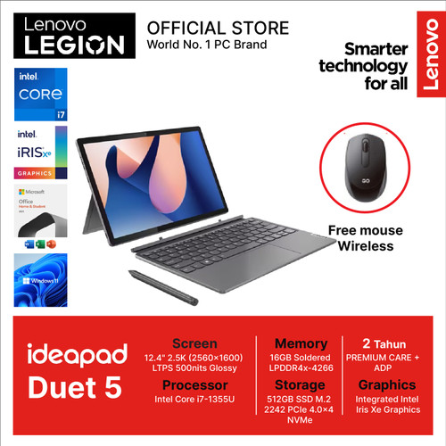 Lenovo IdeaPad Duet 5 12IRU8 Core i7-1355U 16GB 512GB 12.4 W11 OHS