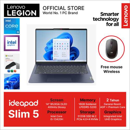 LENOVO IDEAPAD SLIM 5 14IRL8 CORE i5 13420H 16GB 512GB OLED W11 OHS WUXGA