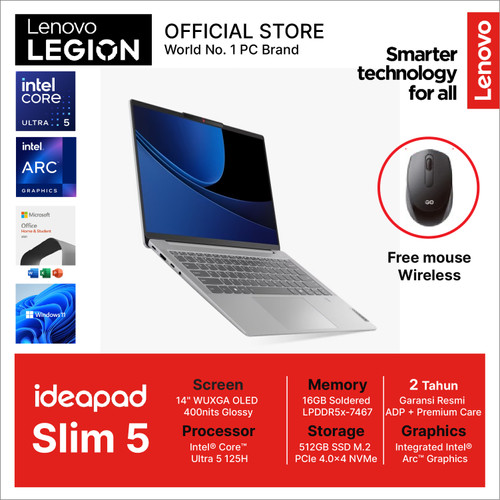 LENOVO IDEAPAD SLIM 5 14IMH9 OLED ULTRA 5 125H 16GB 512GB W11 OHS 14.0 WUXGA