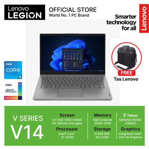 LENOVO V14 G3 I5 1235U 8GB 512SSD DOS 14.0FHD IPS