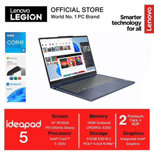 Lenovo IdeaPad 5 14IRU9 i5 120U 16GB 512GB W11 OHS 14" WUXGA Touch