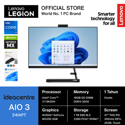 Lenovo IdeaCentre AIO 3 27IAP7 Core i7-13620H 16GB 1TB MX550 Touch