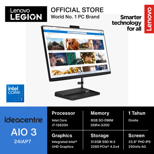 Lenovo IdeaCentre AIO 3 24IAP7 Core i7-13620H 8GB 512GB W11 OHS