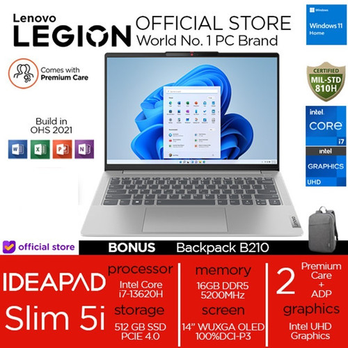 Lenovo Ideapad Slim 5 OLED i7 13620H 16GB 512GB W11+OHS 14.0WUXGA Blit