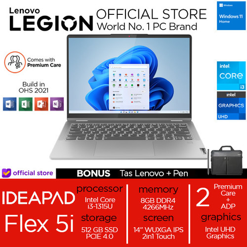 Lenovo Flex 5i 14 i3 1315U 8GB 512SSD W11+OHS 14"WUXGA IPS 2in1 Touch