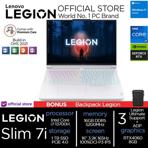 Lenovo Legion Slim 7 RTX4060 8GB i7 13700H 16GB 1TBSSD 16" 3.2K 165Hz