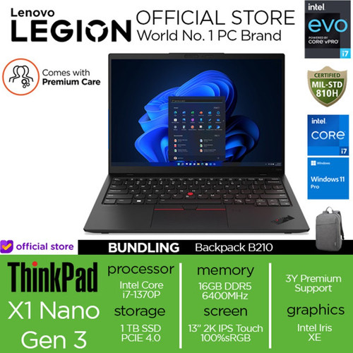 Lenovo ThinkPad X1 Nano G3 i7 1370P 16GB 1TBSSD W11Pro 2K 100SRGB IPS