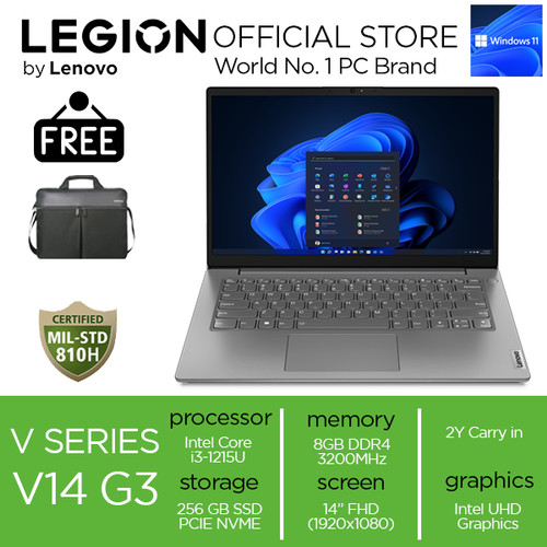 Lenovo V14 G3 IAP i3 1215GU 8GB 256SSD W11 14.0FHD GRY