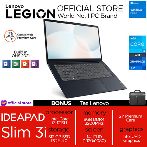 Lenovo Ideapad Slim 3i 14 Intel Core i3 8GB 512SSD W11+OHS 14.0FHD