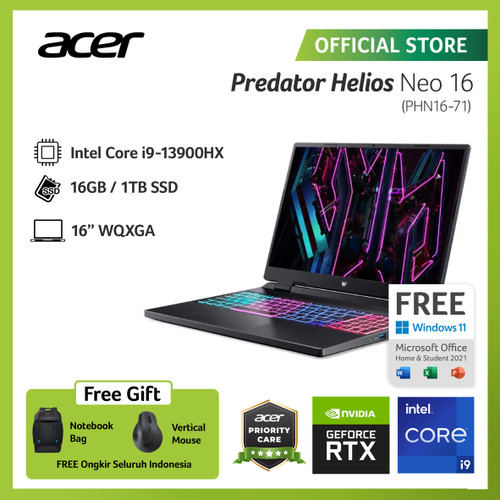 ACER PREDATOR HELIOS NEO 16 PHN16-71-93DR 16 I9-13900HX 16G 1T RTX4060