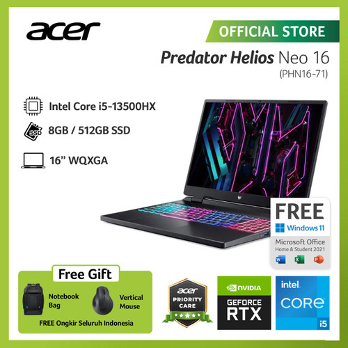 ACER PREDATOR HELIOS NEO 16 PHN16-71-55MQ 16" I5-13500HX 8GB 512GB W11