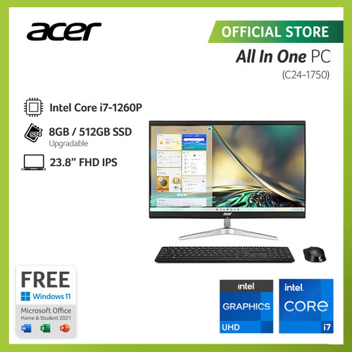 ACER ASPIRE ALL IN ONE C24-1750-I7-512 (24") 12th Gen Intel Core i7