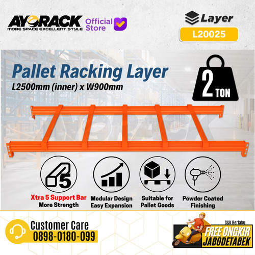 AYORACK L20025 LAYER PALLET RACKING 2 TON - AMBALAN RAK PALET 2500MM