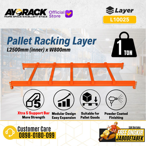 AYORACK L10025 LAYER PALLET RACKING 1 TON 2500MM AMBALAN HEAVY DUTY