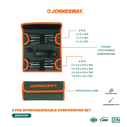 9 PCS INTERCHANGEABLE SCREWDRIVER SET (DB0209S)