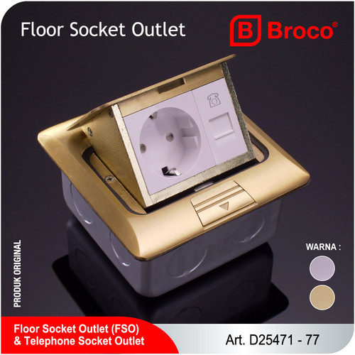 Broco D25471 Floor Socket Outlet + RJ11