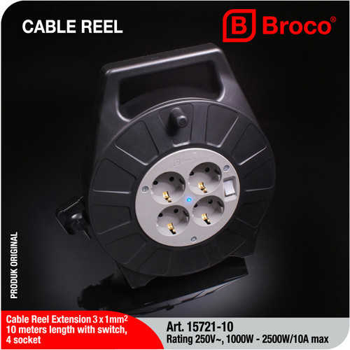 Broco 15721-10 Kabel Roll 10 M + Indicator Lamp + Switch