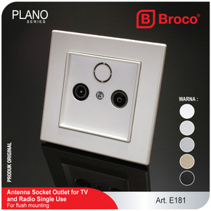 Broco E181 (B) Antenna Socket Outlet For TV / Radio Single Use Plano