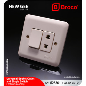 Broco 525361-11 (B) Universal Socket Outlet and Single Switch